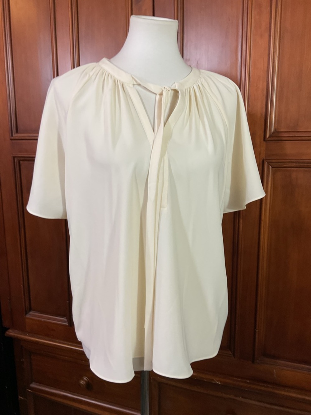 Gibson Latimer Women’s Blouse Cream Size Sm New With Tag Short Sleeve Gorgeous.